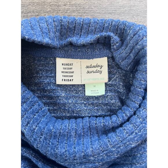 Anthropologie Mariah Ribbed Knit Blue Maxi Sweater Dress Size M - Picture 7 of 11